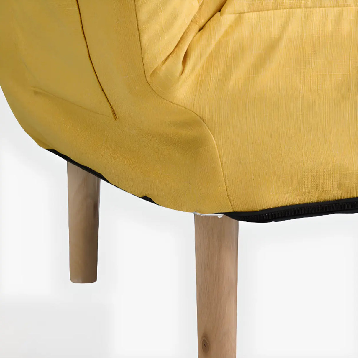 Convertible Slub Linen Fabric Biscuit Back Loveseat Image - 21