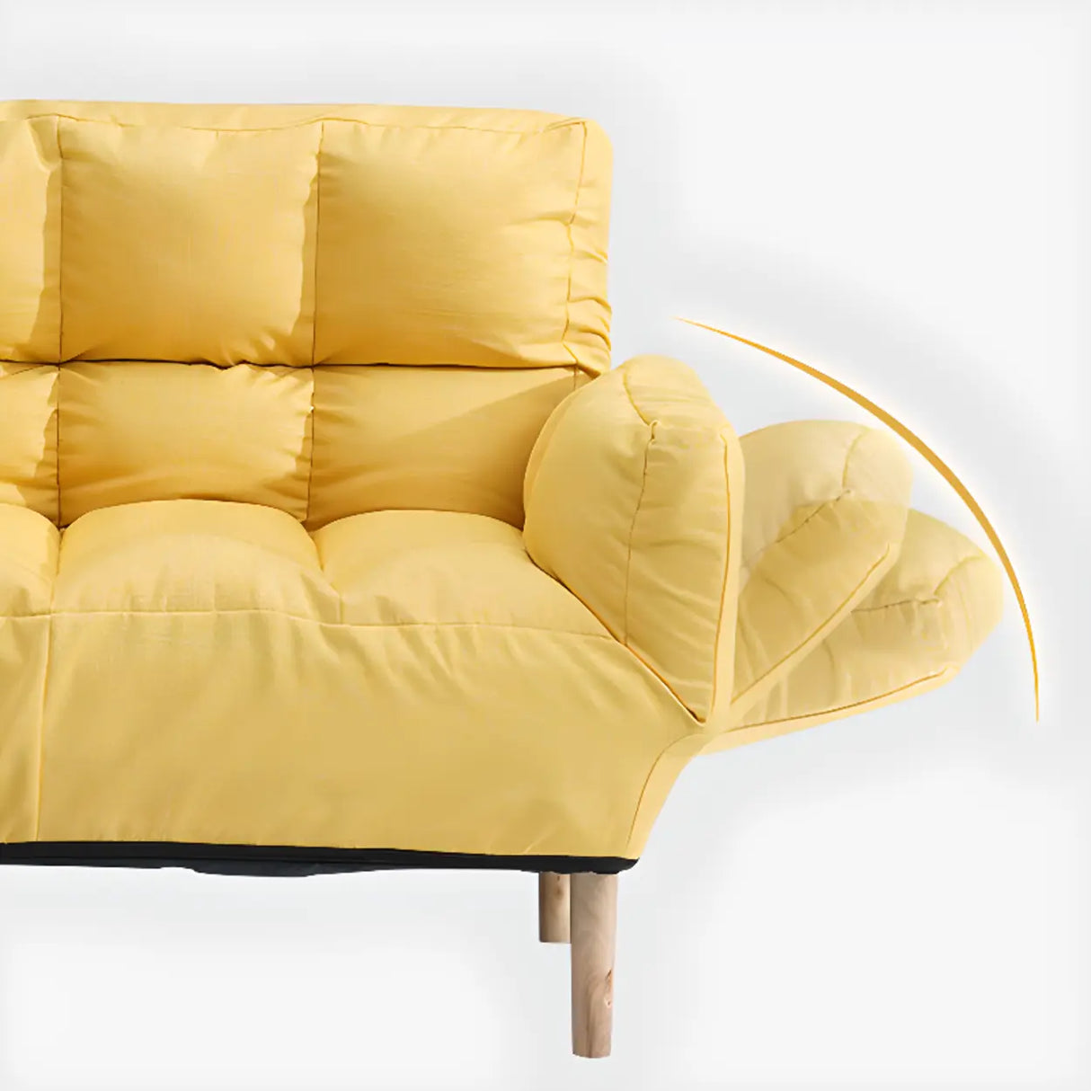 Convertible Slub Linen Fabric Biscuit Back Loveseat Image - 22