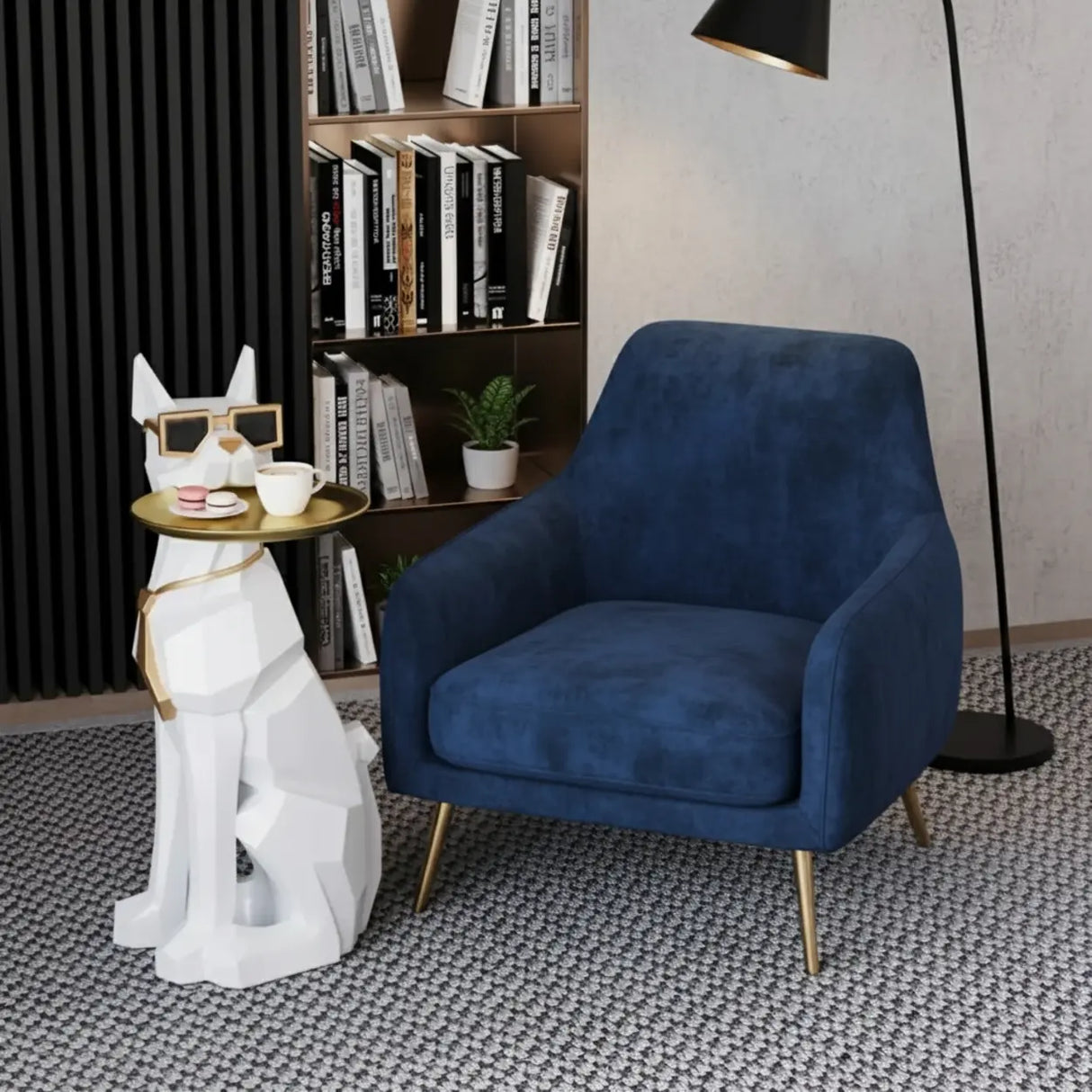 Cool Dog-Shaped Side Table with Tray and Tissue Box Image - 6
