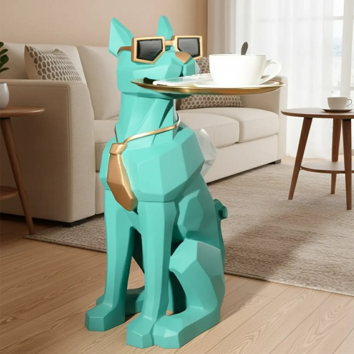 Cool Dog-Shaped Side Table with Tray and Tissue Box Image - 7