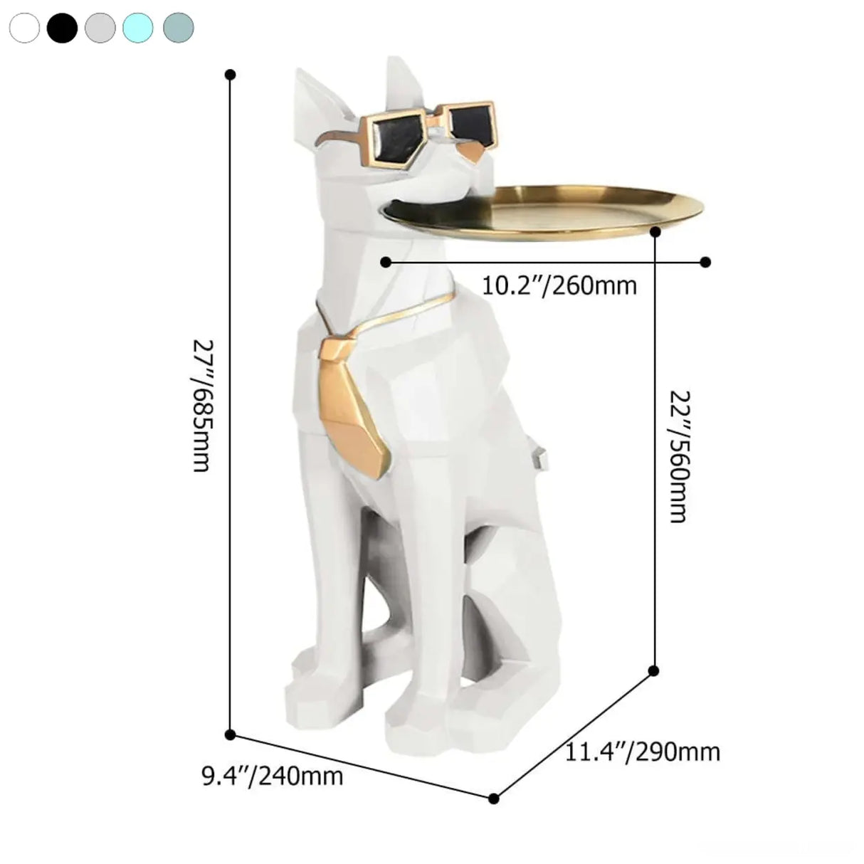 Cool Dog-Shaped Side Table with Tray and Tissue Box