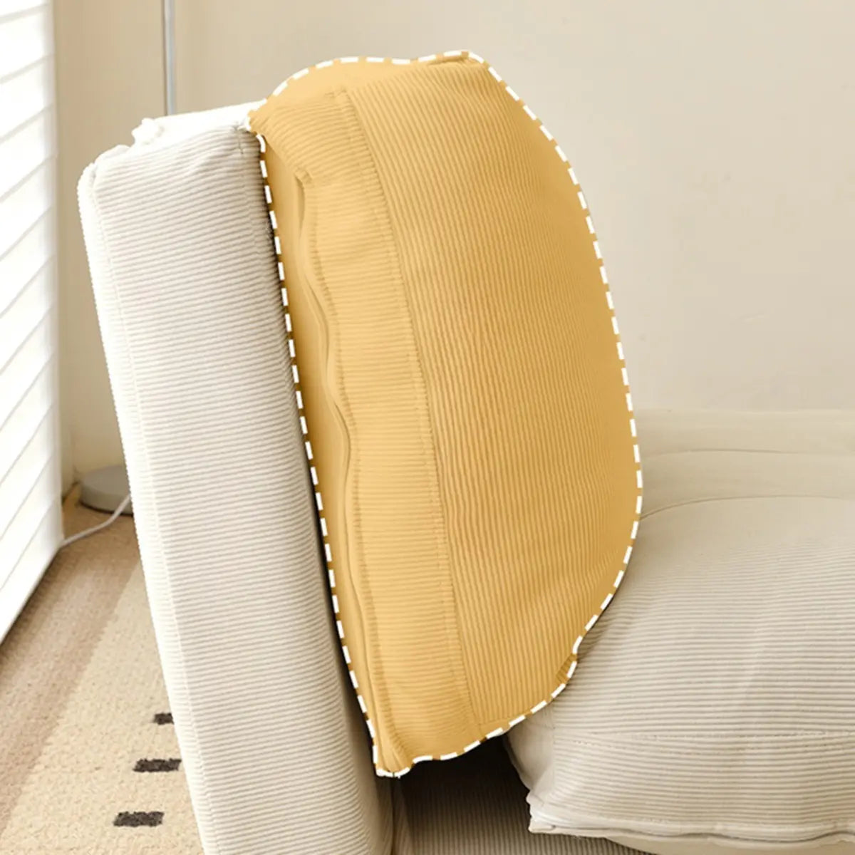 Corduroy Tufted Back Metal Frame Convertible Chair Image - 10