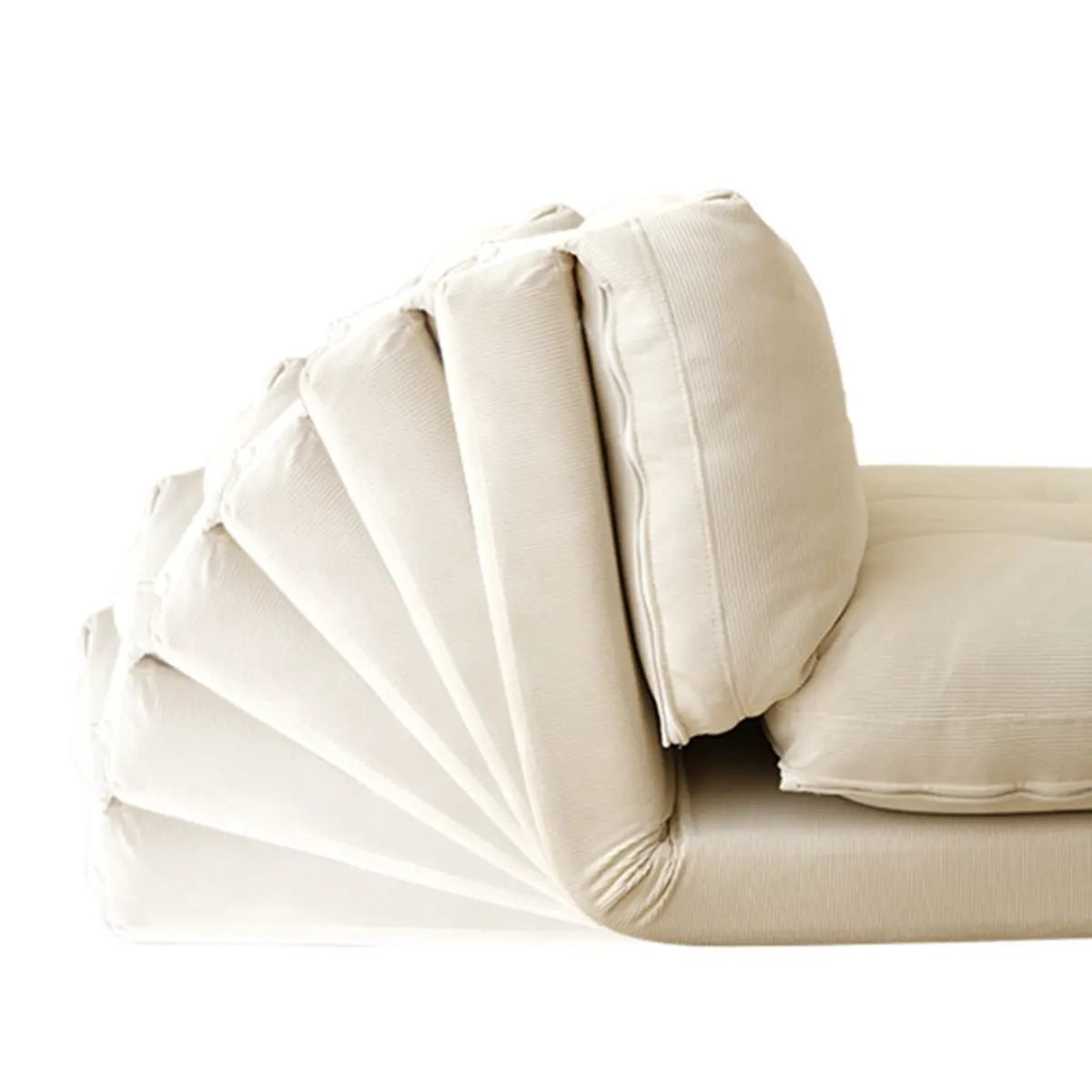 Corduroy Tufted Back Metal Frame Convertible Chair Image - 6