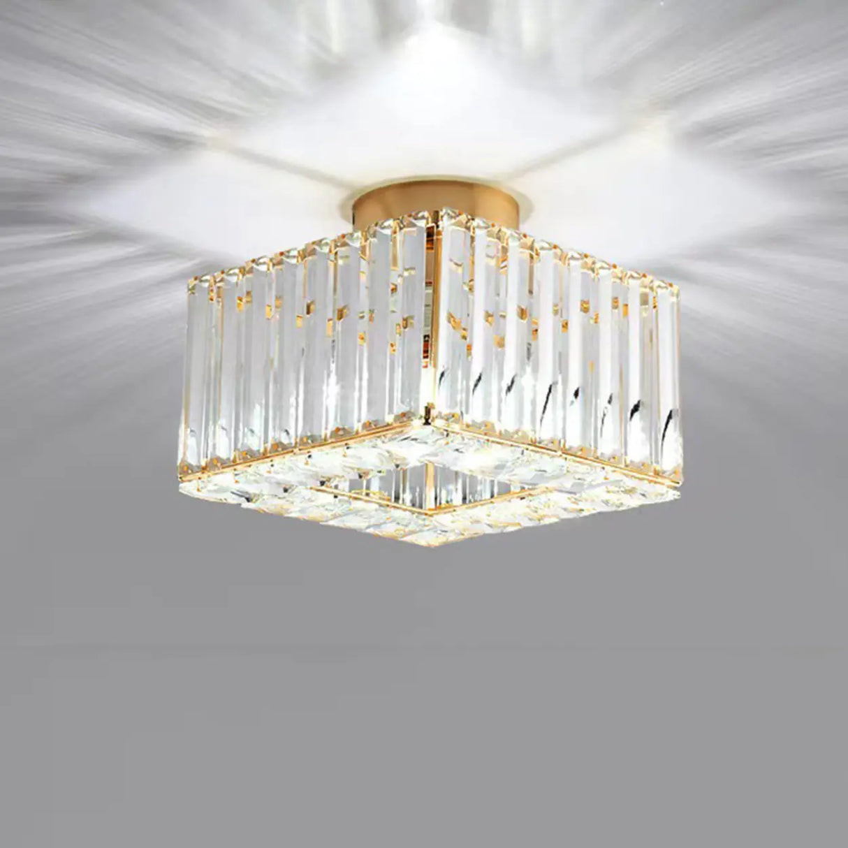 Corridor Cube Crystal Semi-Flush Mount Ceiling Light Image - 11