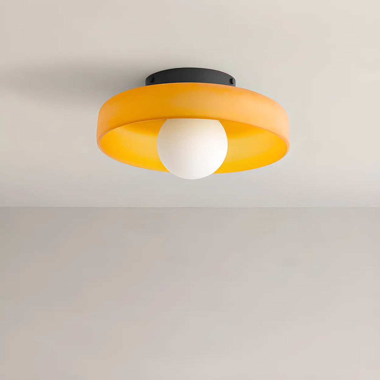 Corridor Simple Mini Green Barn Semi-Flush Mount Light Image - 3