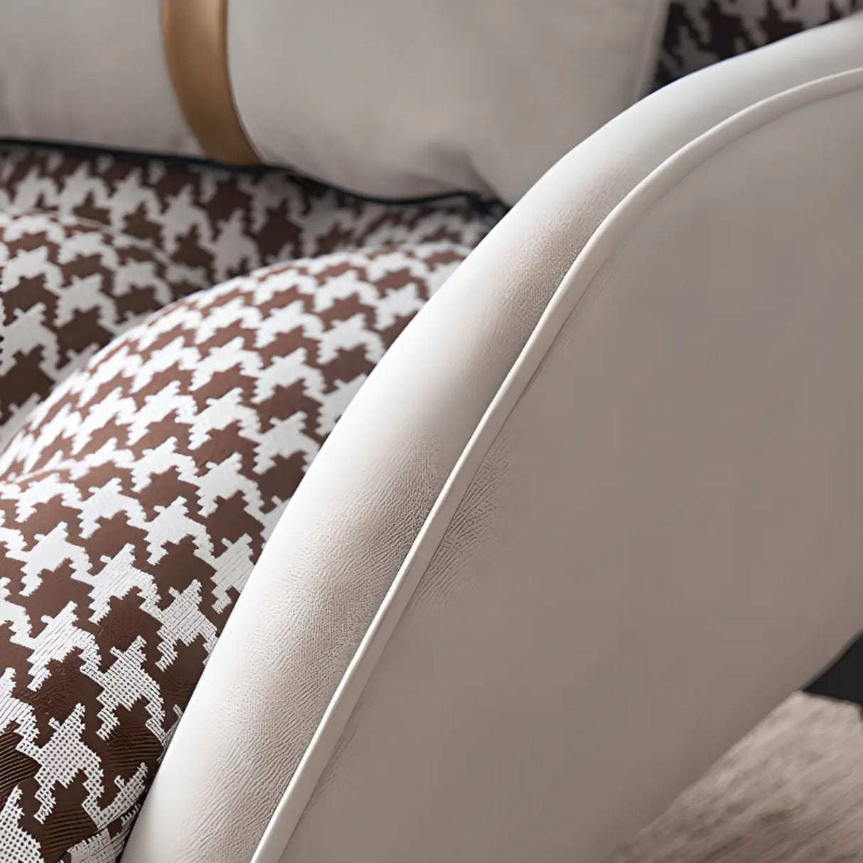 Cotton Linen Biscuit Back Flared Arm Tufted Accent Chair Image - 6