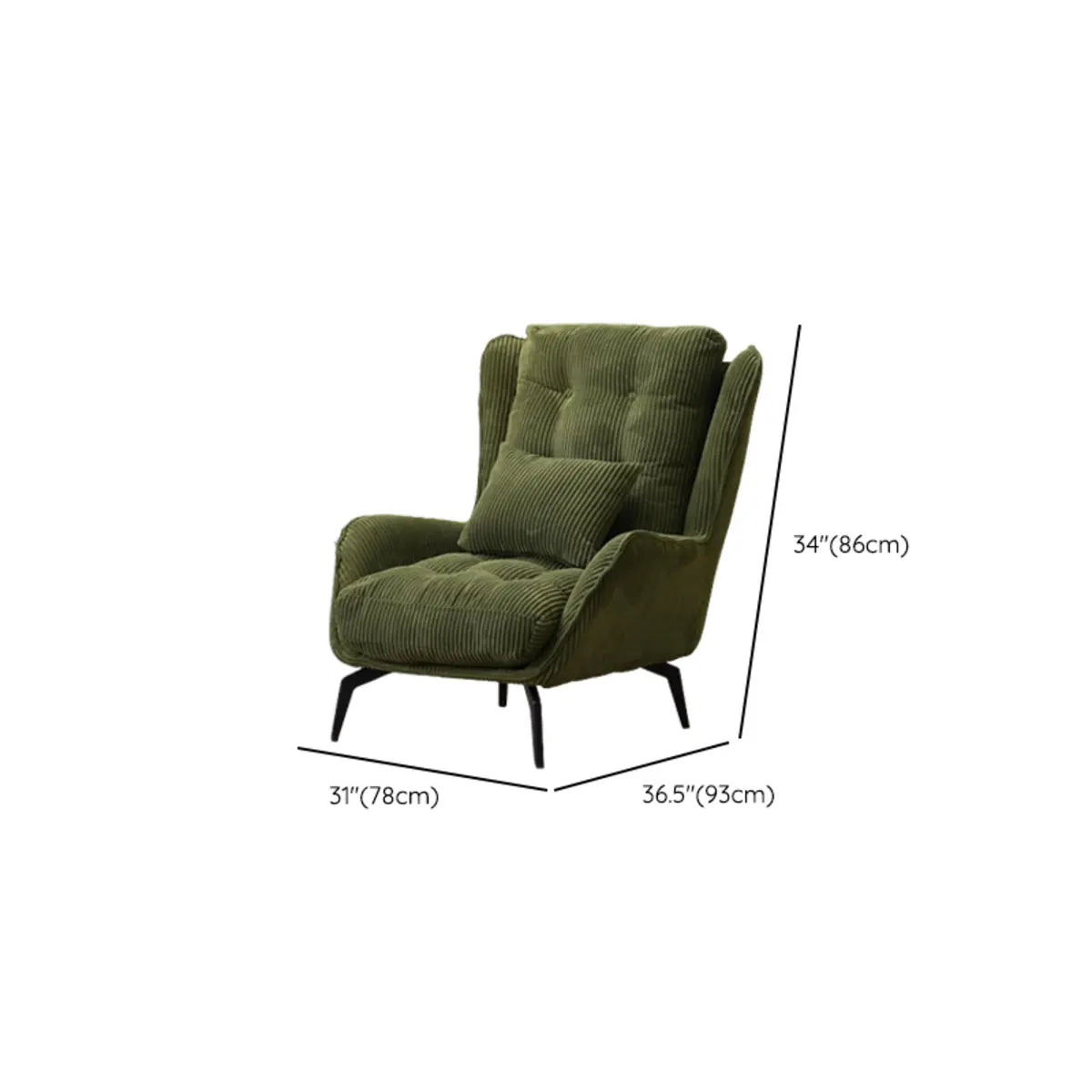 Cotton Linen Biscuit Back Flared Arm Tufted Accent Chair Image - 24