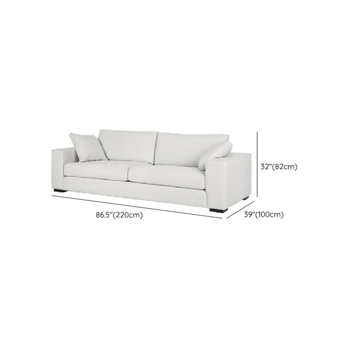 Cotton Linen Removable Cushion Sofa with Slipcover