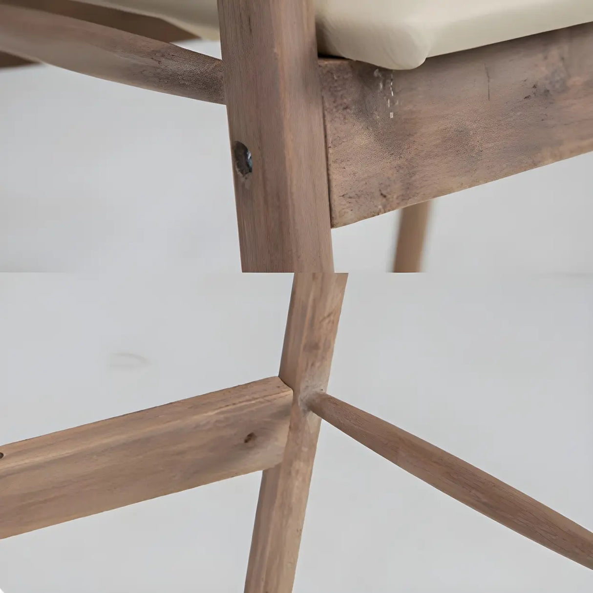 Country Distressed Finish Wooden Dining Arm Chair Image - 11