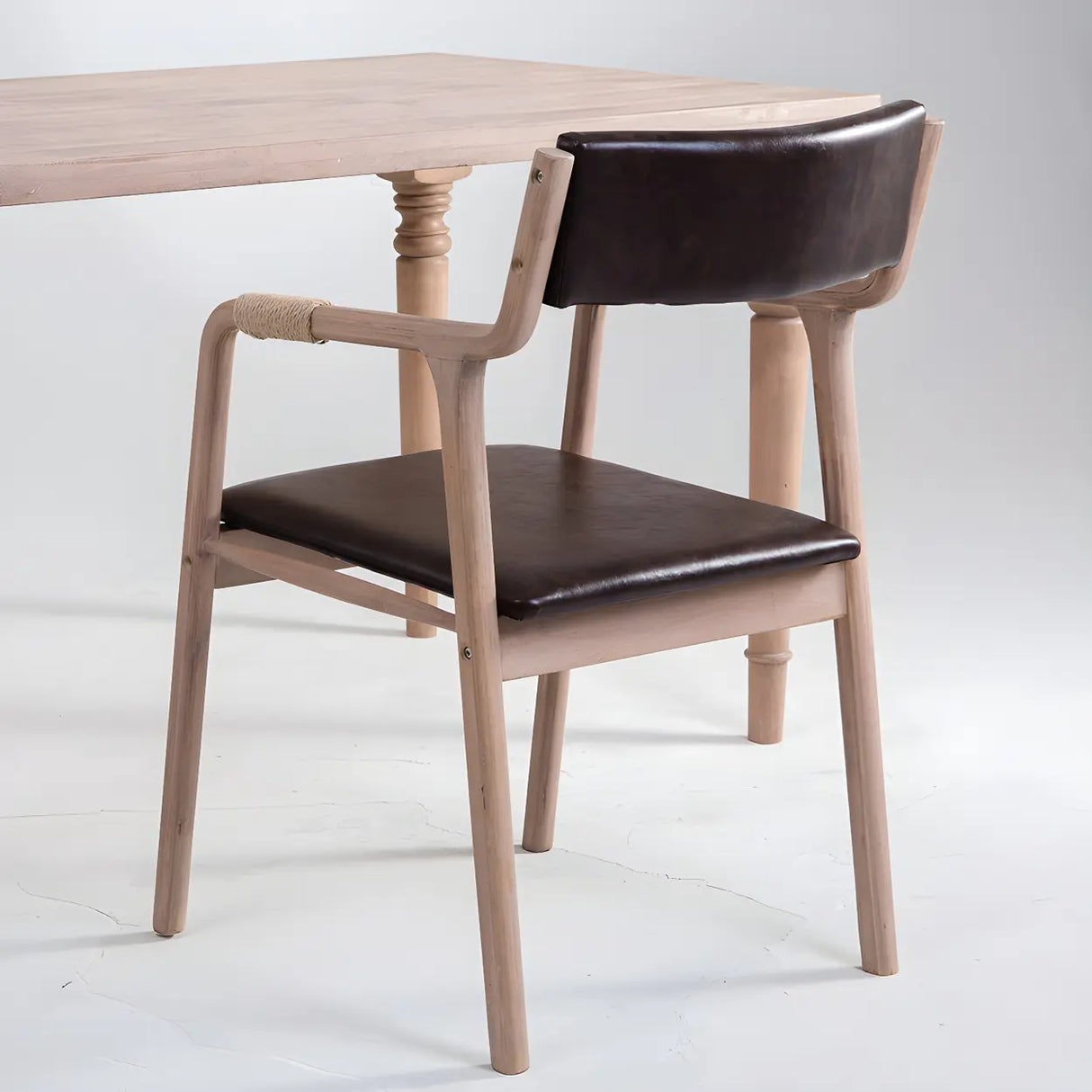 Country Distressed Finish Wooden Dining Arm Chair Image - 22