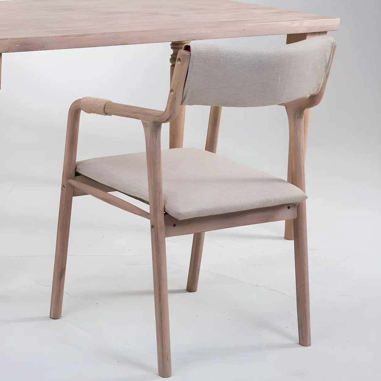 Country Distressed Finish Wooden Dining Arm Chair Image - 15