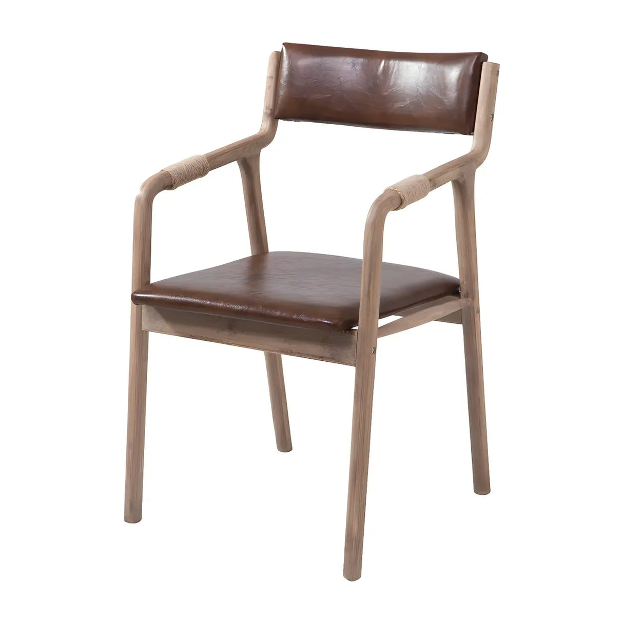 Country Distressed Finish Wooden Dining Arm Chair Image - 6