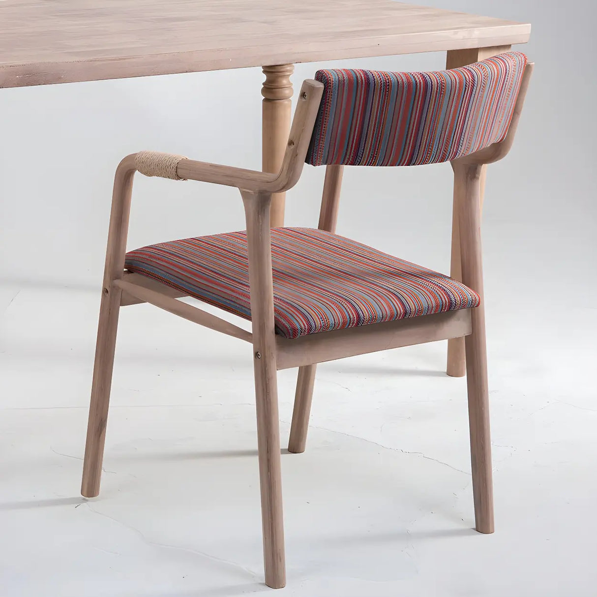 Country Distressed Finish Wooden Dining Arm Chair Image - 8