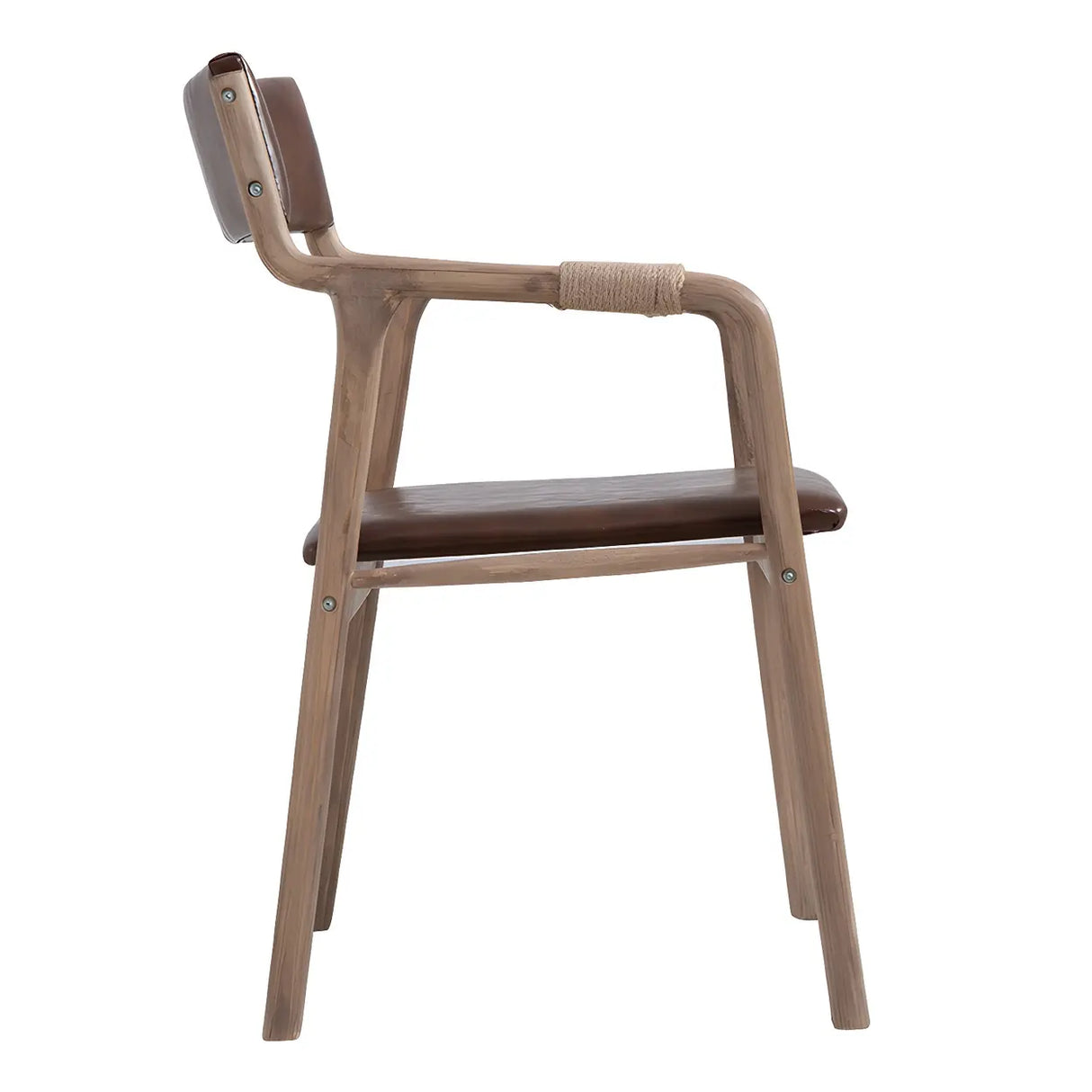 Country Distressed Finish Wooden Dining Arm Chair Image - 9