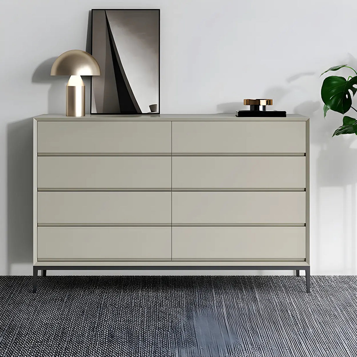 Cream Gray Manufactured Wood Dresser for Drawers Image - 20