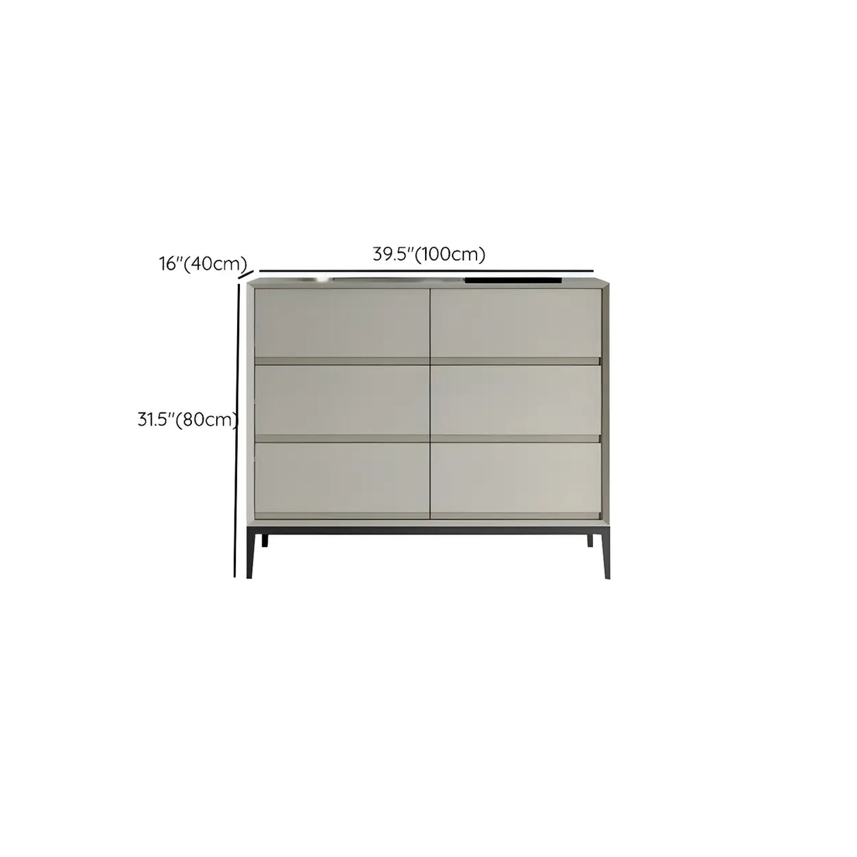 Cream Gray Manufactured Wood Dresser for Drawers