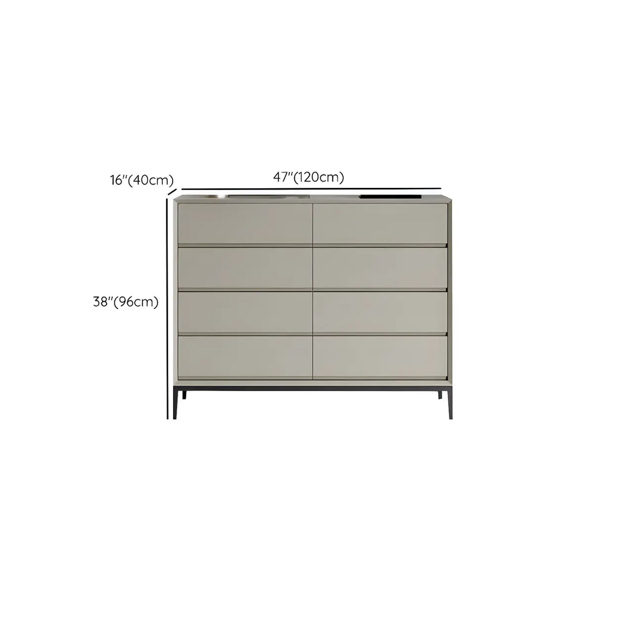 Cream Gray Manufactured Wood Dresser for Drawers Image - 31