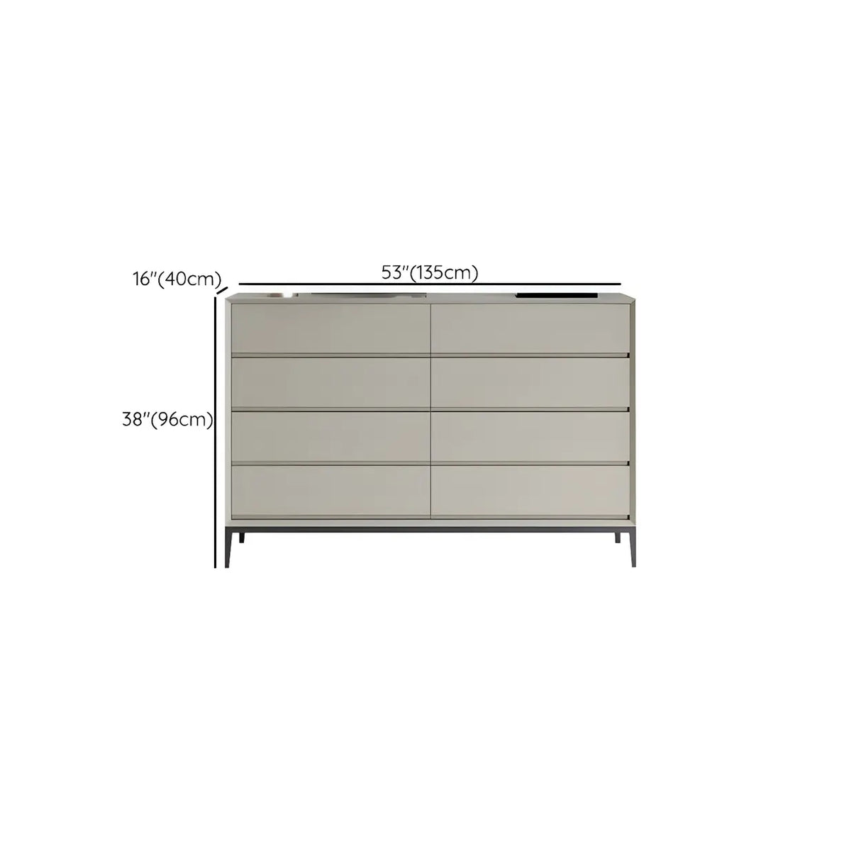 Cream Gray Manufactured Wood Dresser for Drawers Image - 32