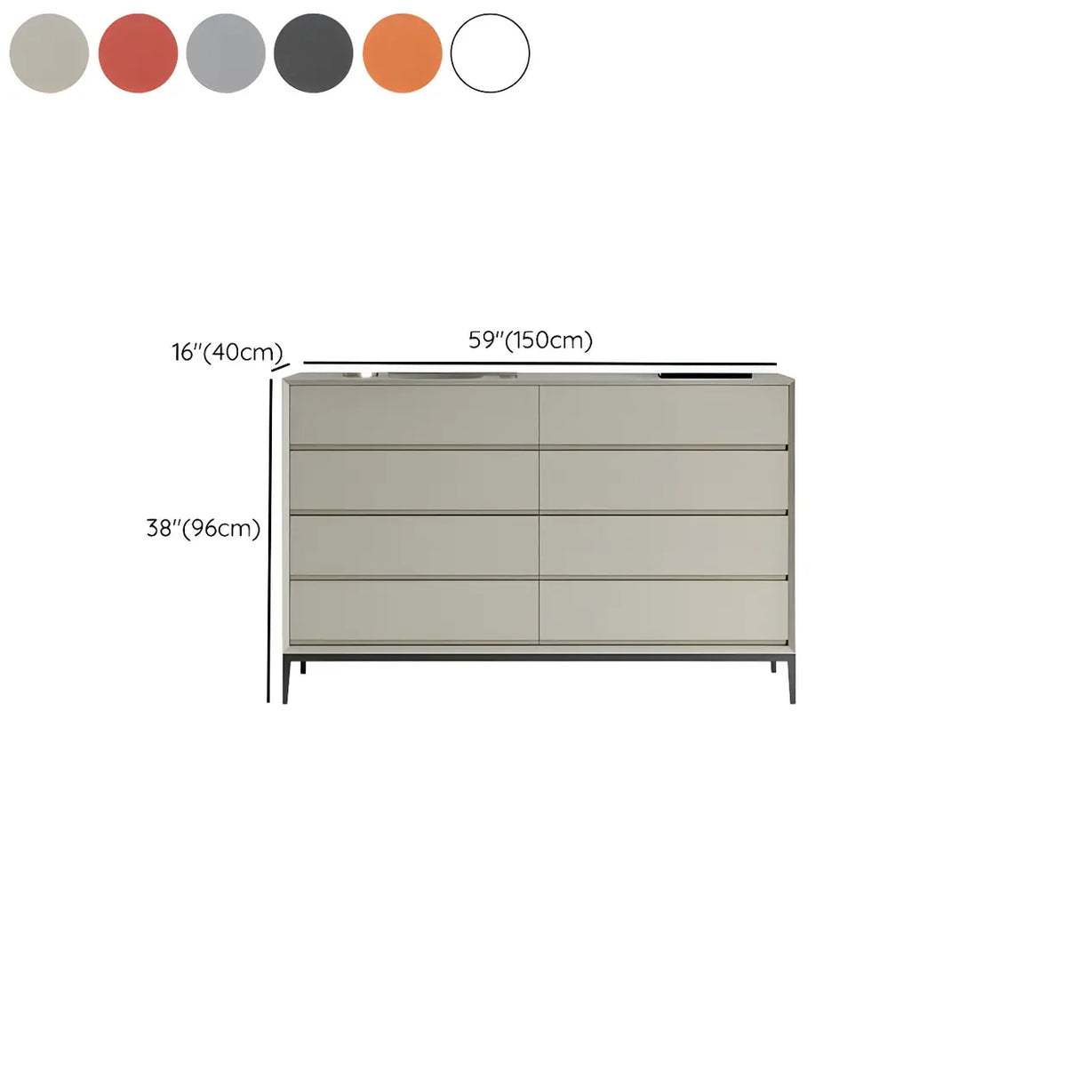 Cream Gray Manufactured Wood Dresser for Drawers Image - 33