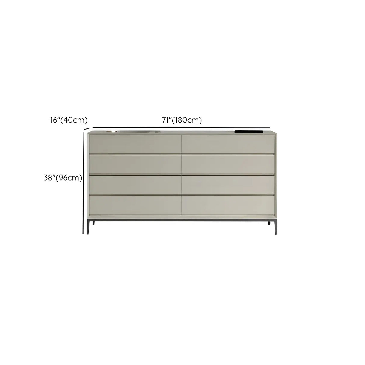 Cream Gray Manufactured Wood Dresser for Drawers Image - 34