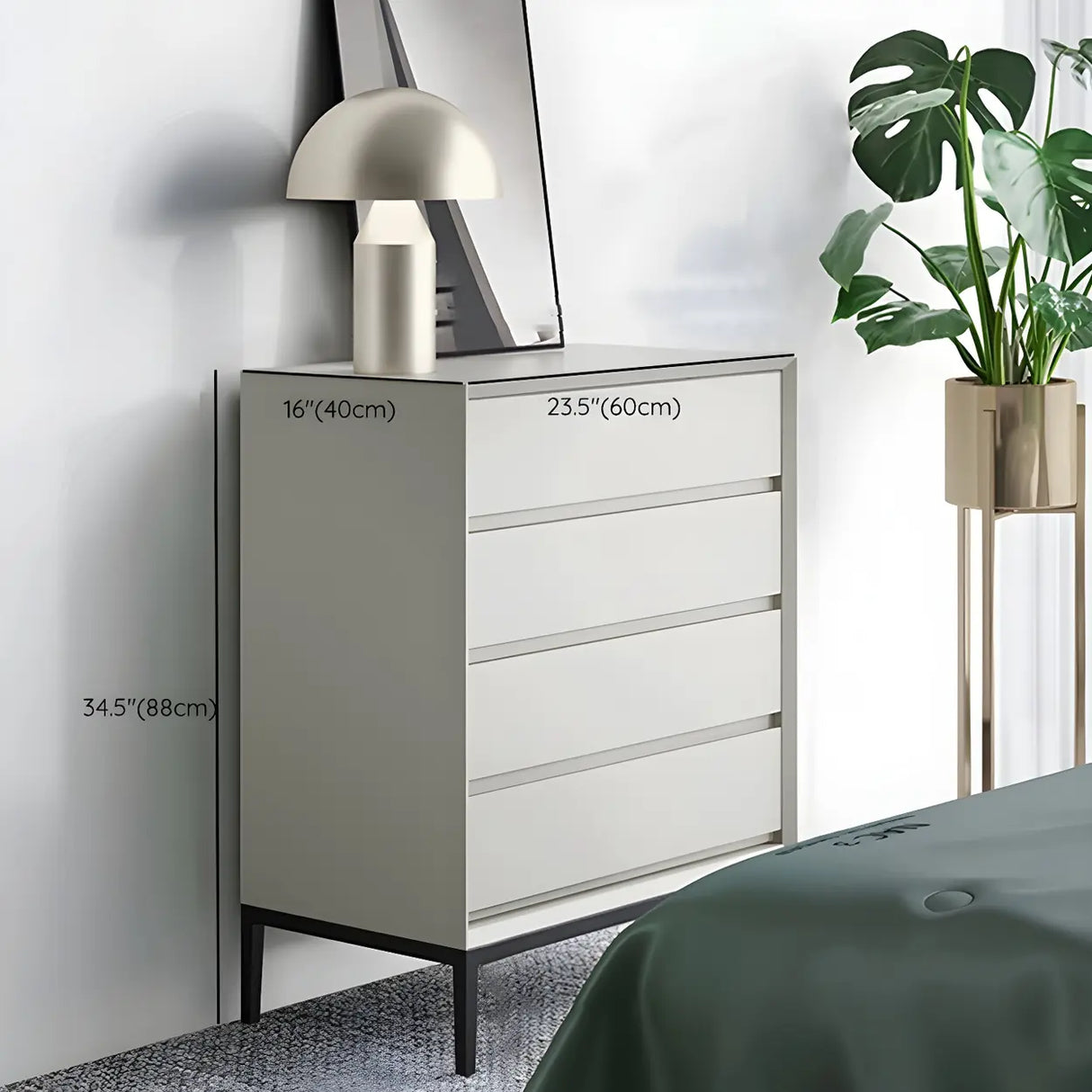 Cream Gray Manufactured Wood Dresser for Drawers Image - 37