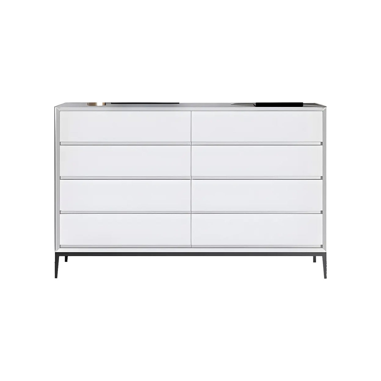 Cream Gray Manufactured Wood Dresser for Drawers Image - 3