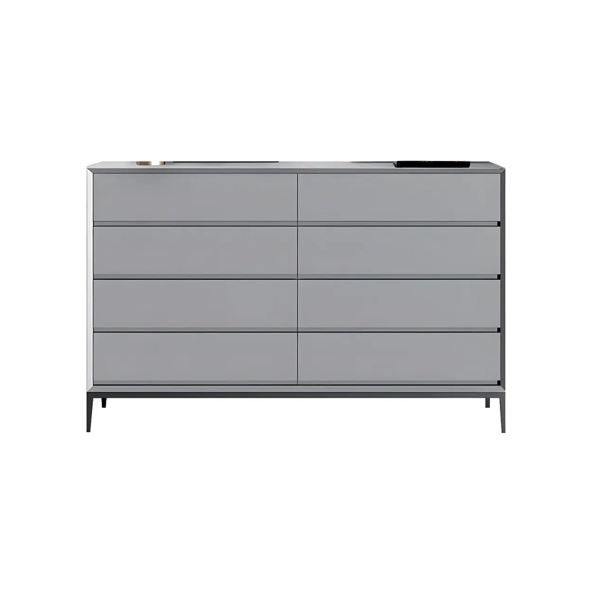Cream Gray Manufactured Wood Dresser for Drawers Image - 8