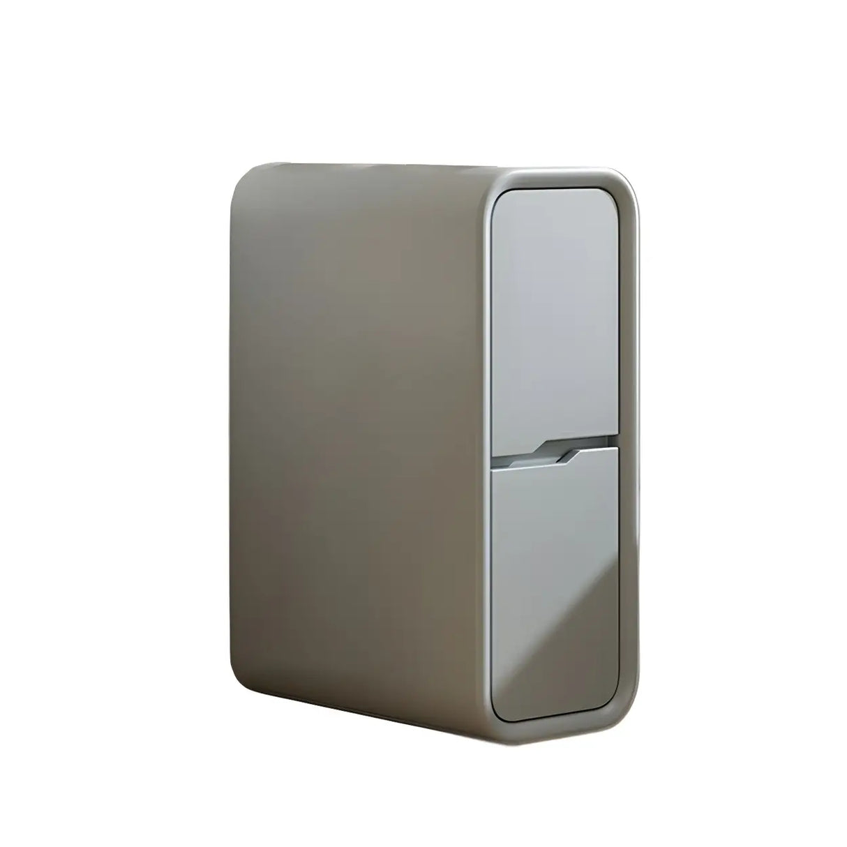 Cream Rounded Wood Faux Leather Multifunctional Nightstand Image - 21