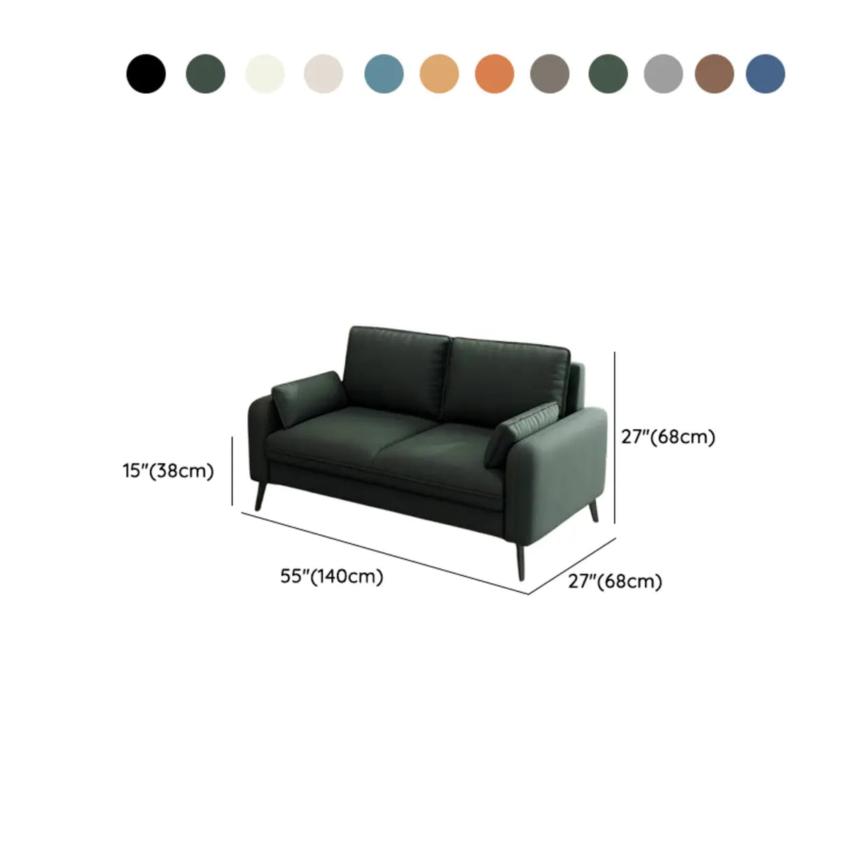 Cream Scratch Resistant Faux Leather Loveseat with Legs Image - 23