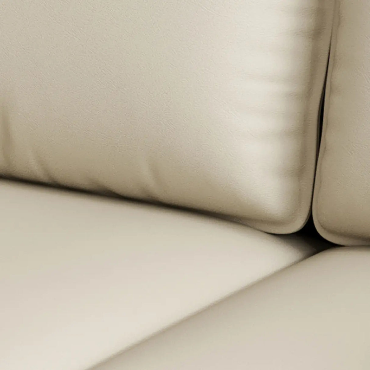 Cream Scratch Resistant Faux Leather Loveseat with Legs Image - 8