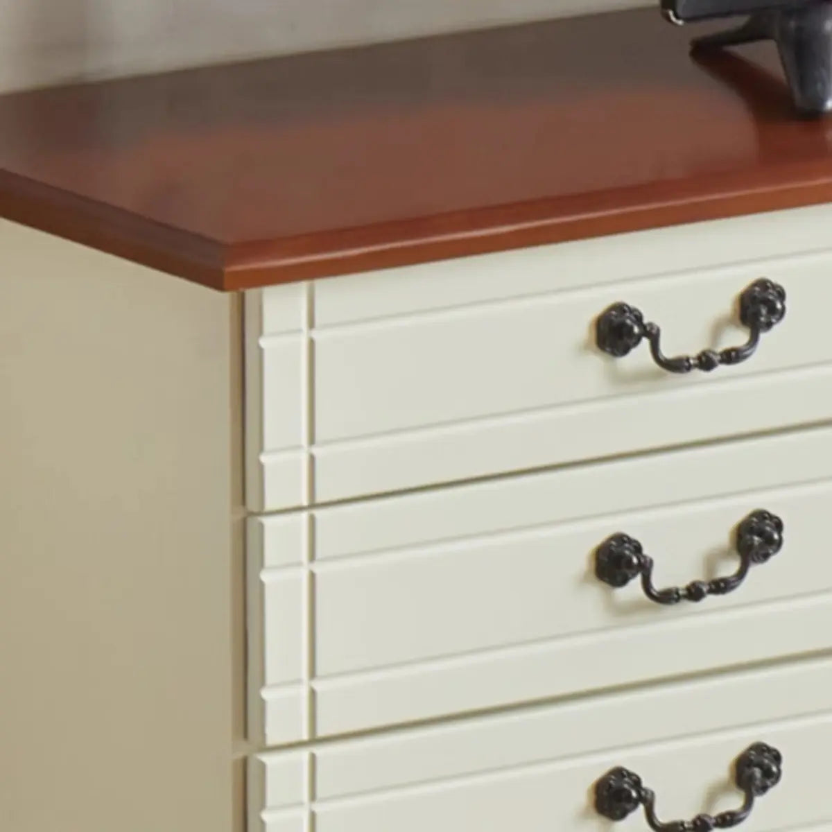 Cream Wood Rectangular TV Stand with Cabinet Drawers Image - 12