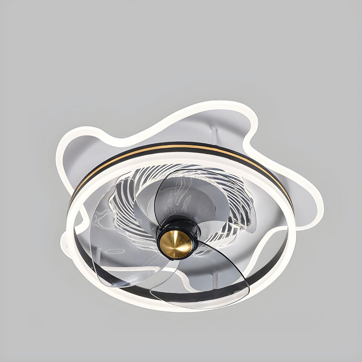 Creative 3-Blade Star Ring Ceiling Fan with LED Light Image - 6