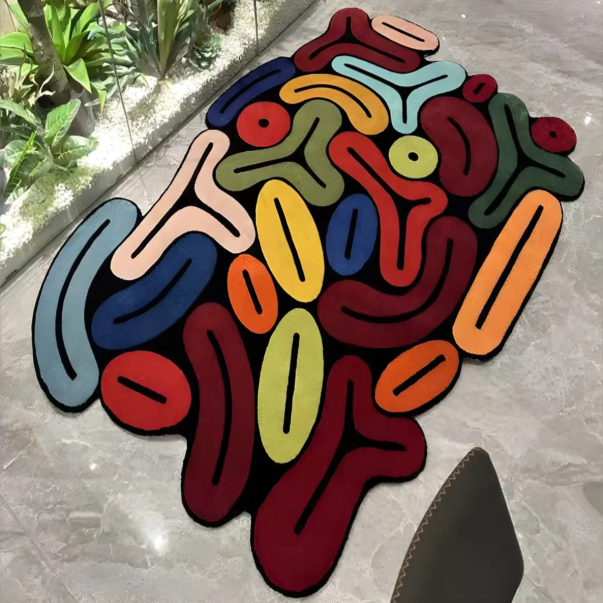 Creative Abstract Multicolor Anti-Slip Area Rug Image - 2