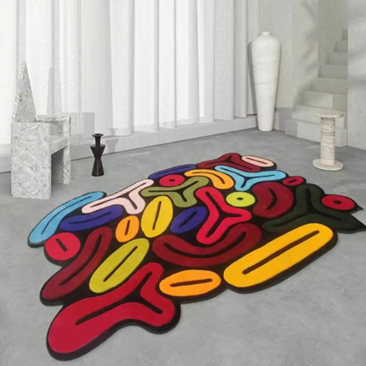 Creative Abstract Multicolor Anti-Slip Area Rug Image - 4