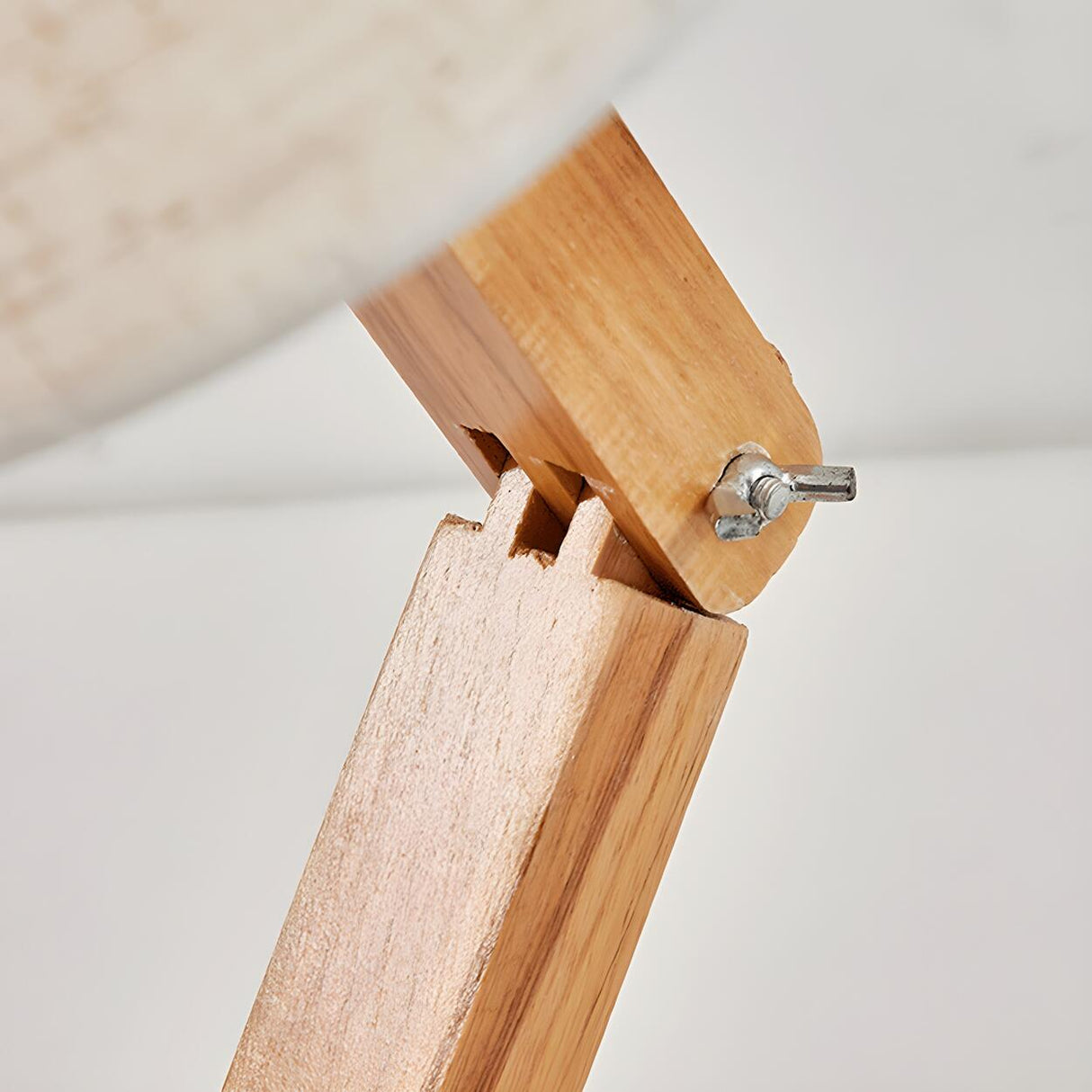 Creative Barrel Fabric Shade Wooden Robot Table Lamp Image - 14