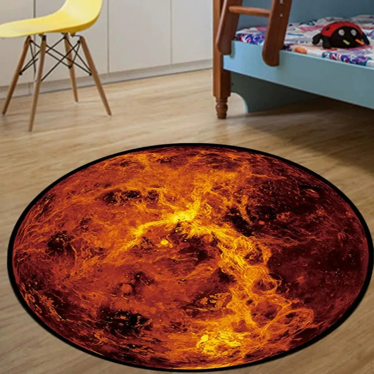 Creative Basketball Design Round Flannel Area Rug Image - 15