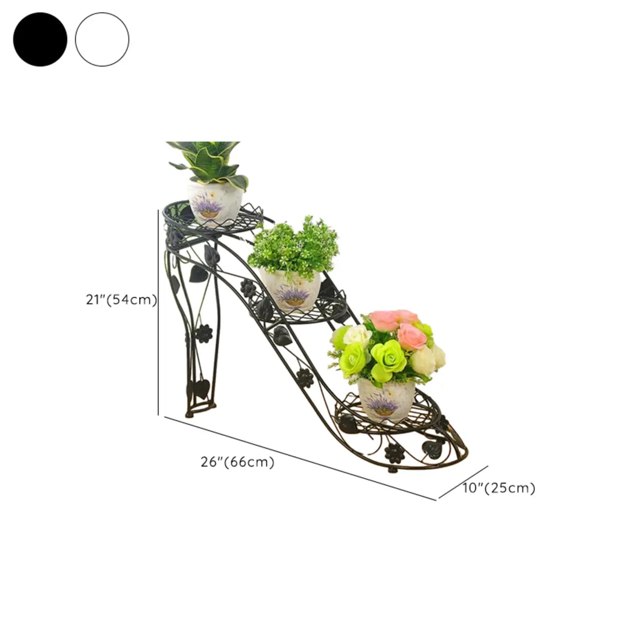 Creative Black High Heel Trapezoid Metal Plant Stand