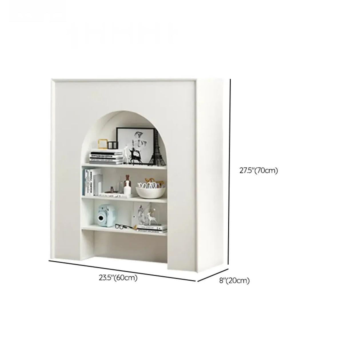 Creative Closed Wooden Storage Arched Bookcase Black Image - 15