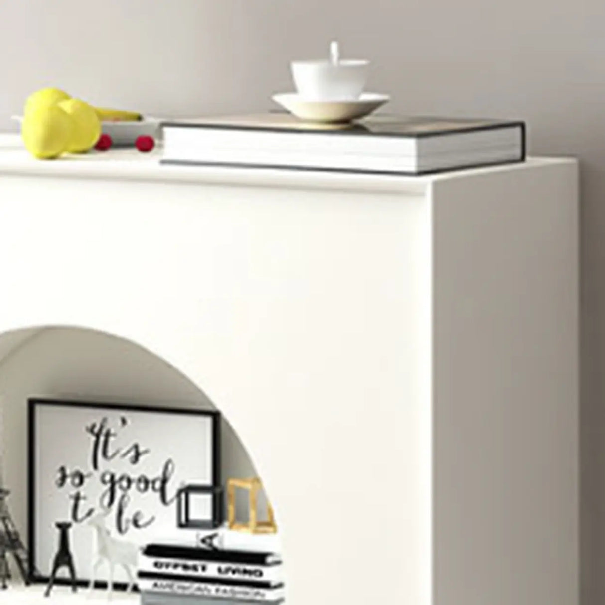 Creative Closed Wooden Storage Arched Bookcase Black Image - 9