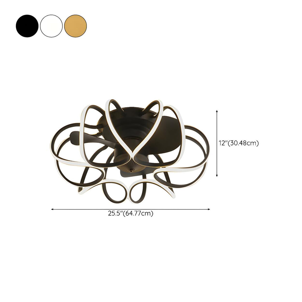 Creative Flower Metal Frame Ceiling Fan with LED Light