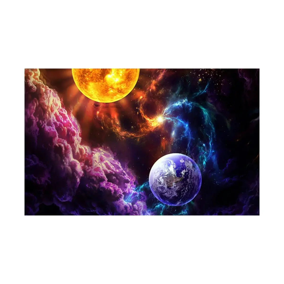 Creative Galaxy Printed Polyester Anti-Slip Area Rug Image - 10