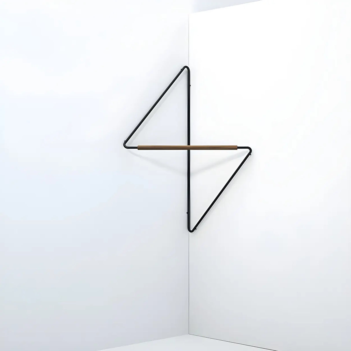 Creative Geometric Black Wall Mounted Metal Coat Rack Image - 12