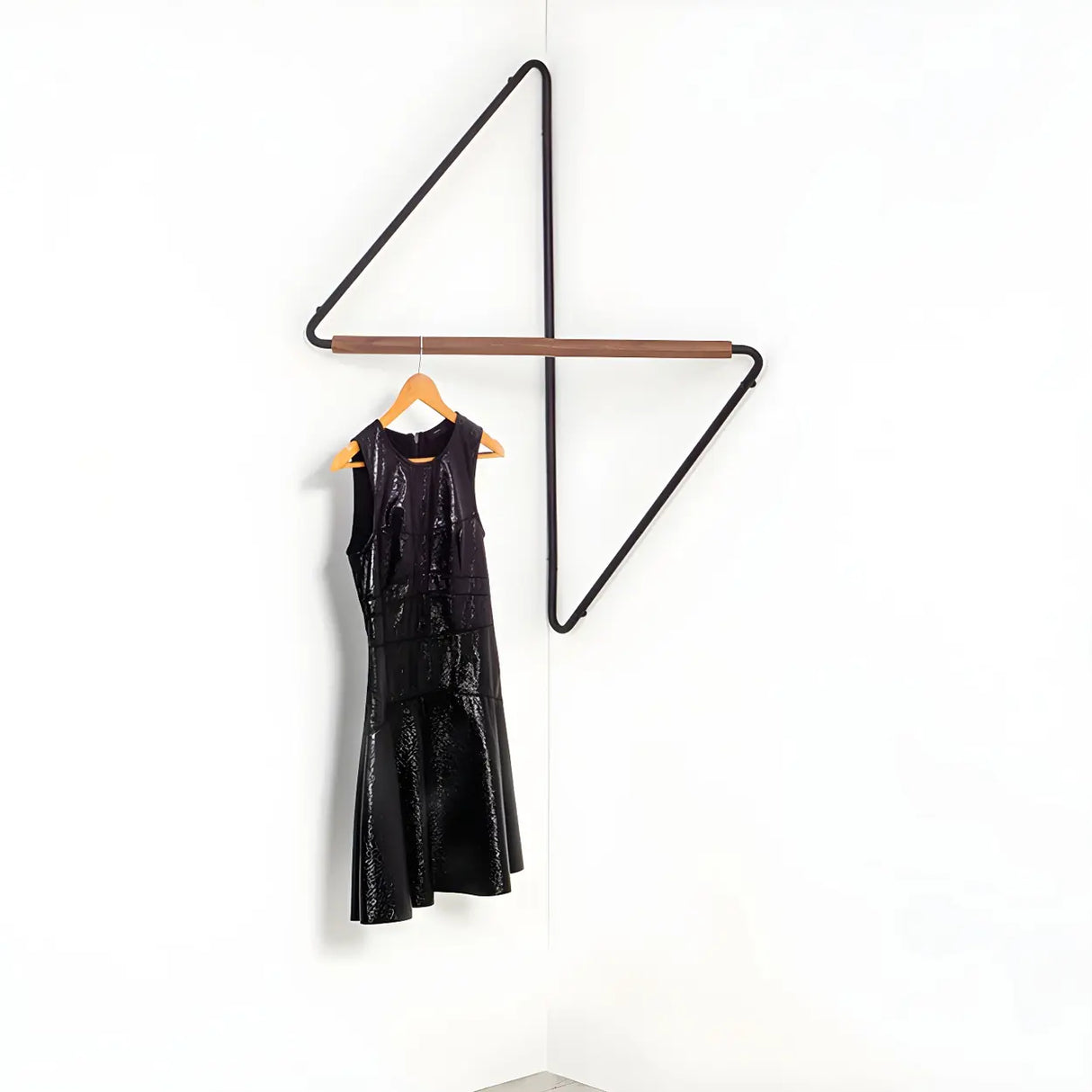 Creative Geometric Black Wall Mounted Metal Coat Rack Image - 13