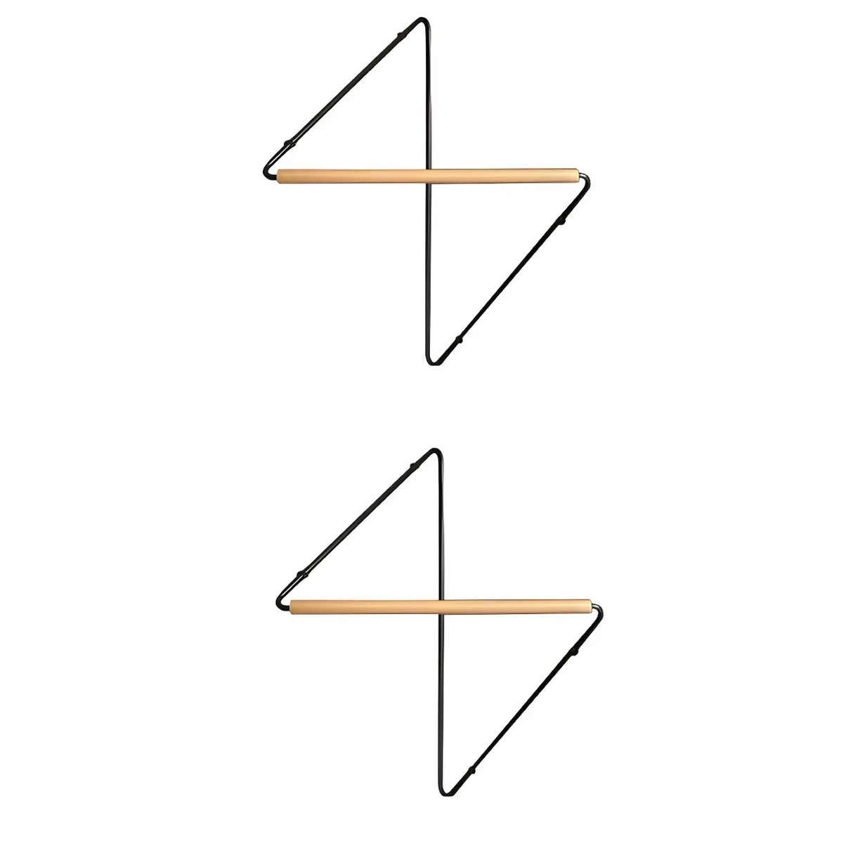 Creative Geometric Black Wall Mounted Metal Coat Rack Image - 3