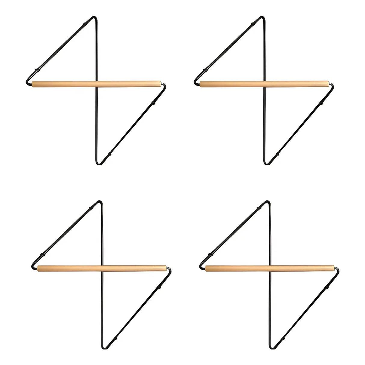 Creative Geometric Black Wall Mounted Metal Coat Rack Image - 6