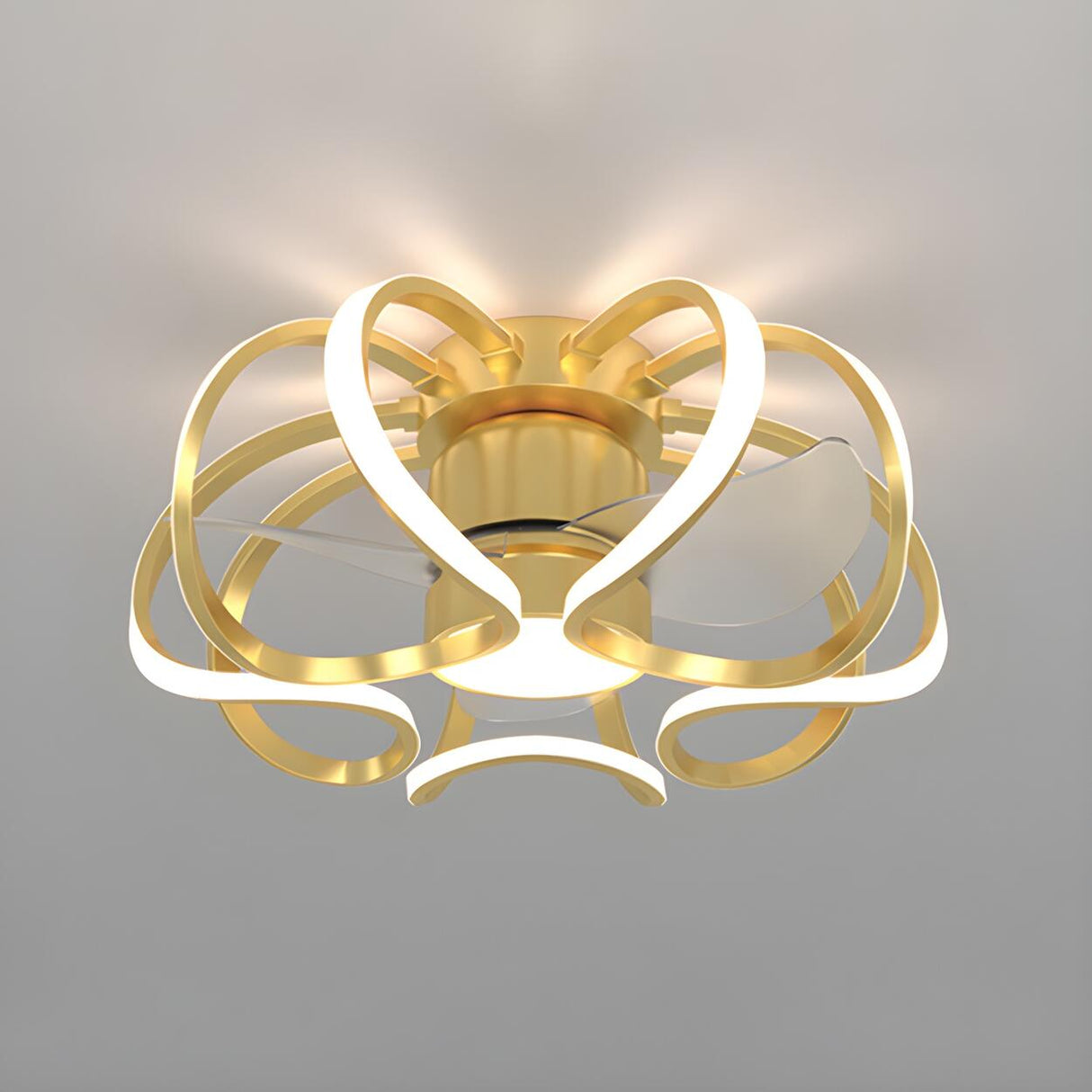 Creative Geometric Ring Ceiling Fan with Multi-Lights Image - 10