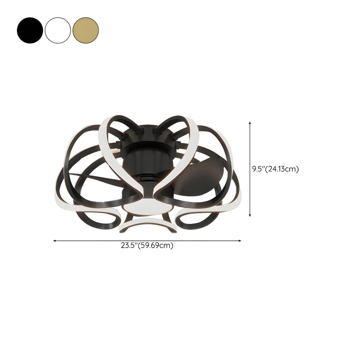 Creative Geometric Ring Ceiling Fan with Multi-Lights Image - 20