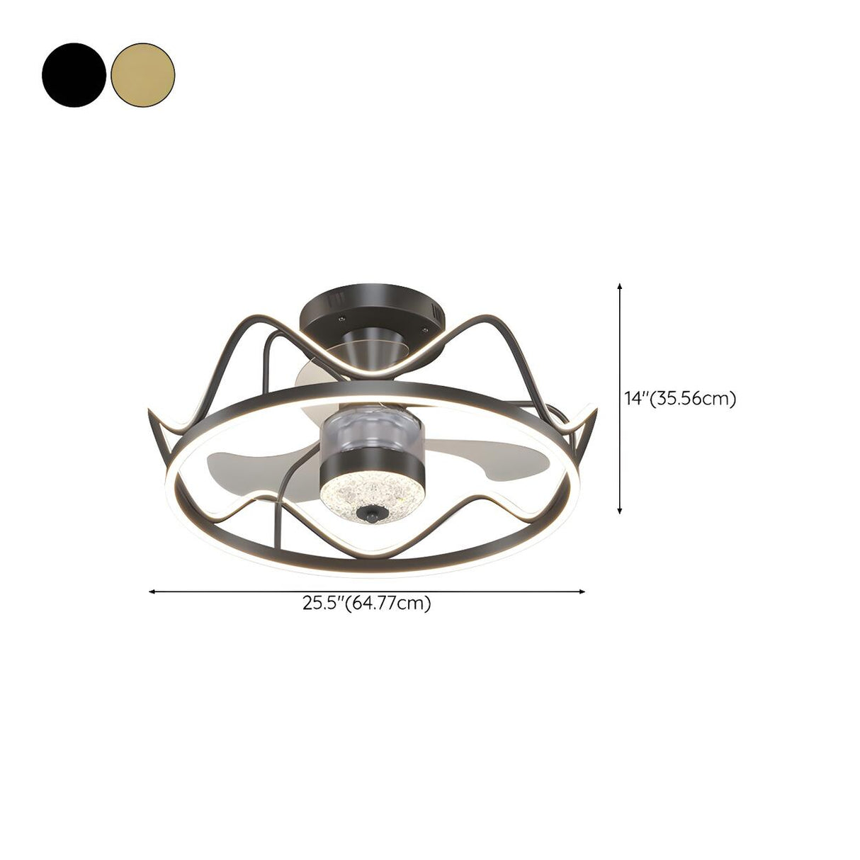 Creative Geometric Ring Ceiling Fan with Multi-Lights Image - 21