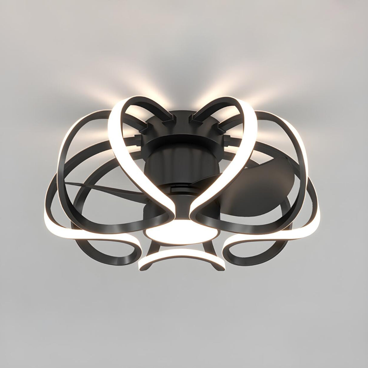 Creative Geometric Ring Ceiling Fan with Multi-Lights Image - 6