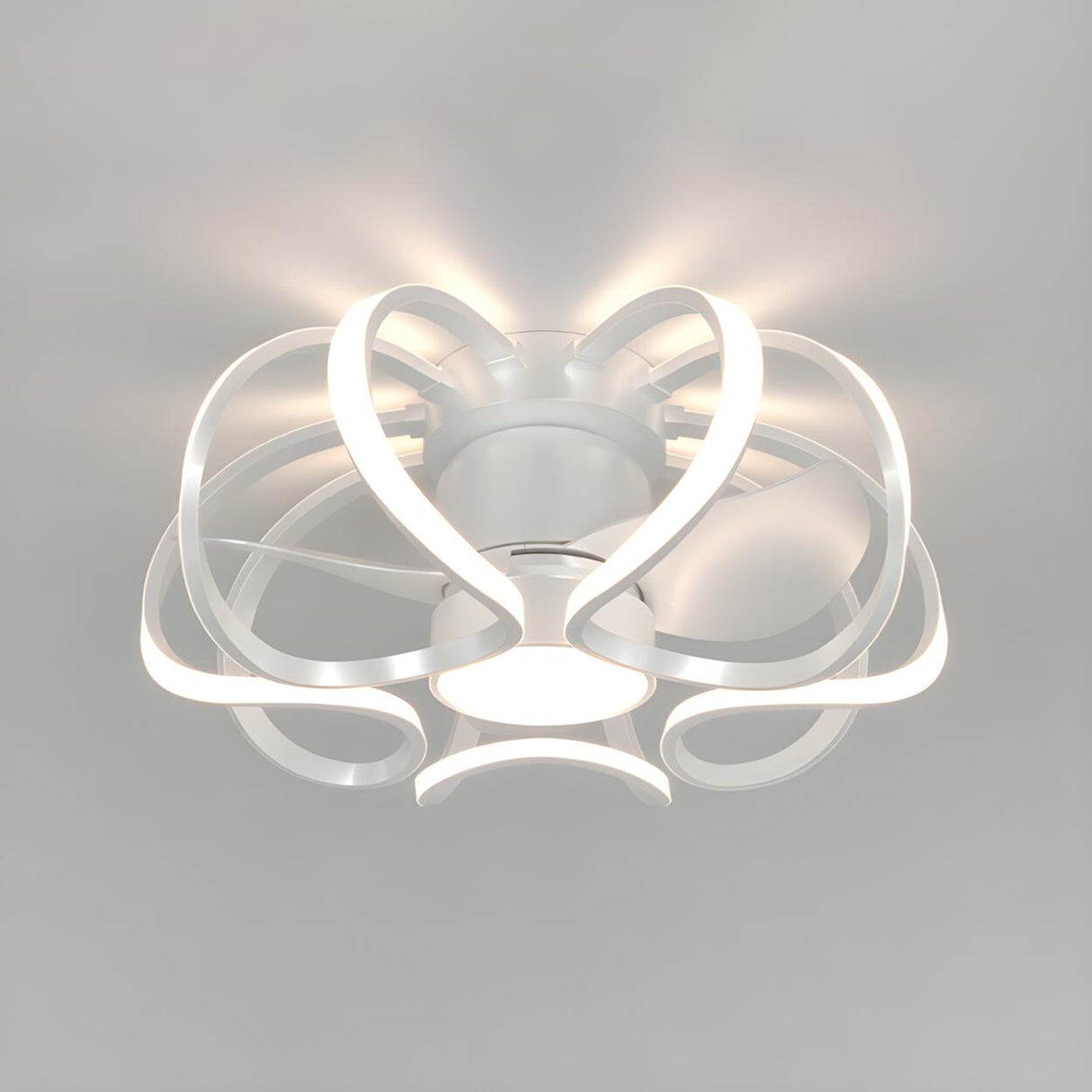Creative Geometric Ring Ceiling Fan with Multi-Lights Image - 8